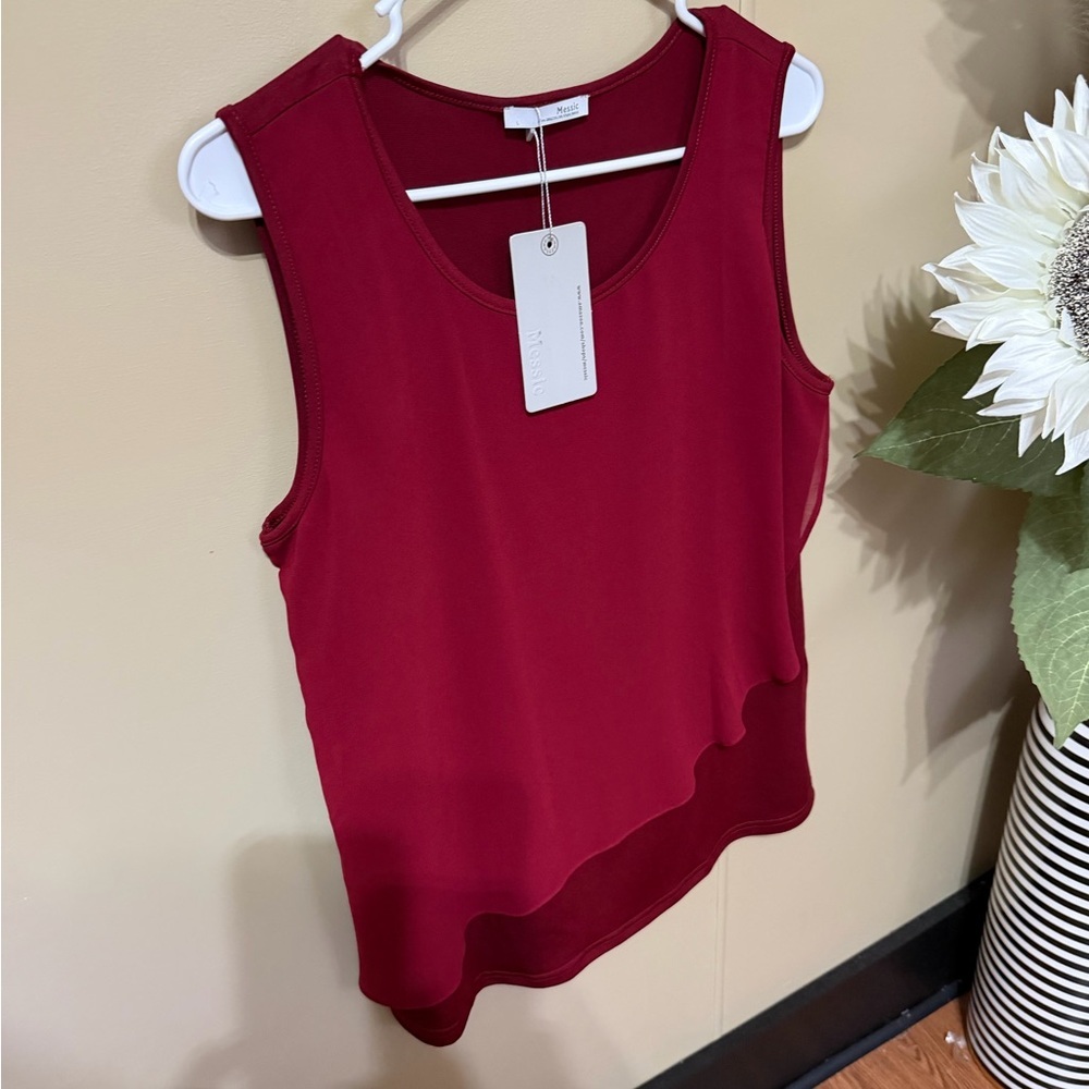 Elegant Red Sleeveless Top